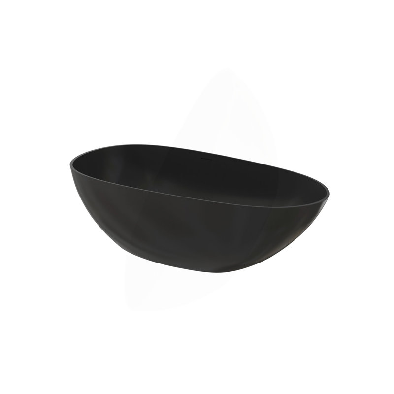 67" Premium Solid Surface Deep Soaking Bathtub, Matte Black