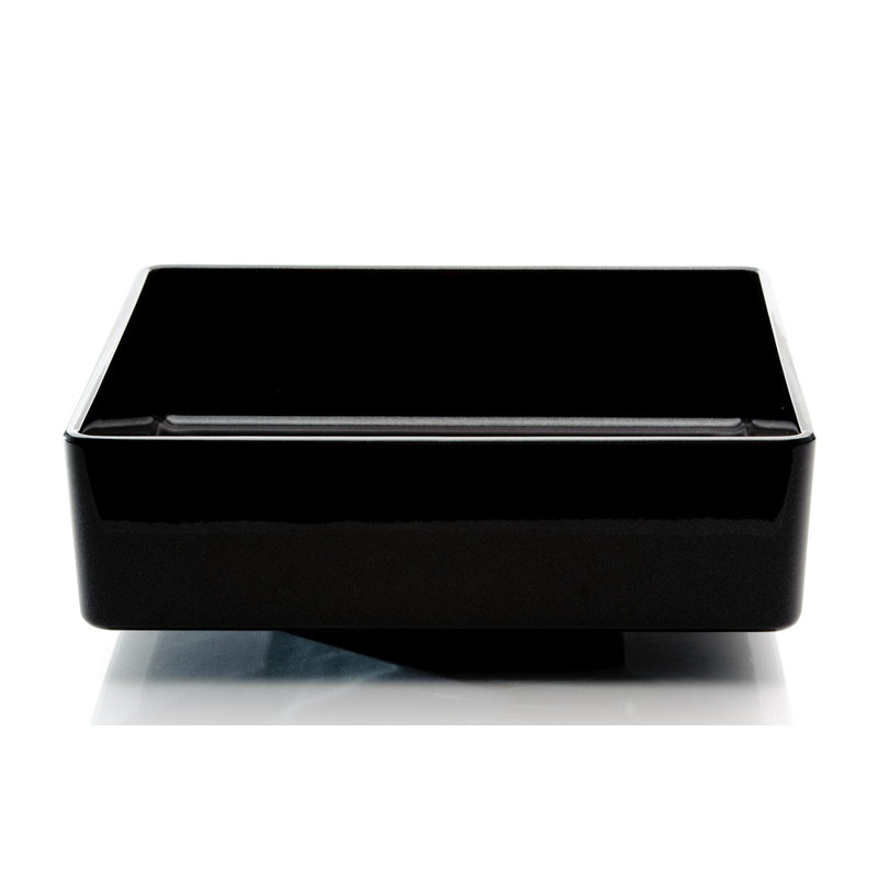 Maestro Bath 15.7'' Acrylic Square Bathroom Sink, Black