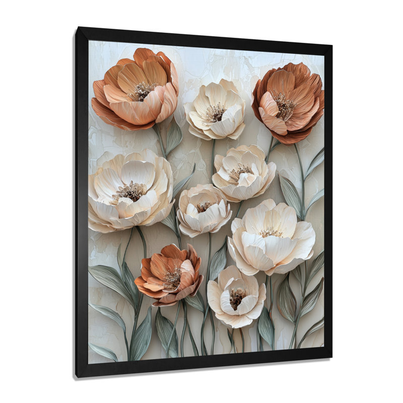 Bellver - salon d'art mural floral, H 20 po x l 12 po, Reproduction encadrée d'une seule photo, Noir, noir, noir, noir