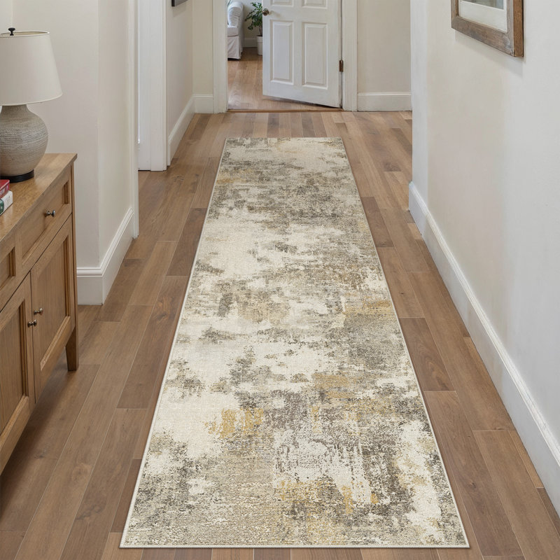 Miro Modern Abstract Machine Washable Area Rug With Non-Slip Backing, Runner 2' x 8'