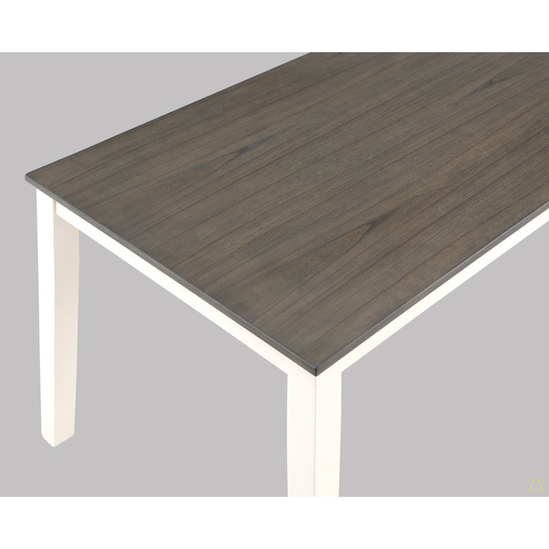 Magnifique table de salle à manger en bois à finition craie 6 pièces gris
