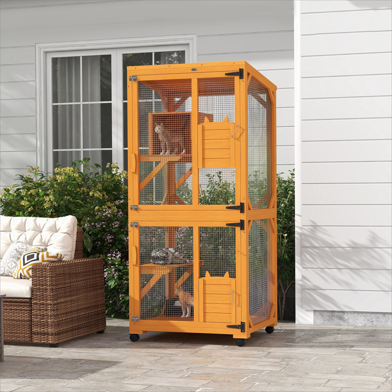 Maison de chat polyvalente avec aire de repos élevée et fonction de mobilité