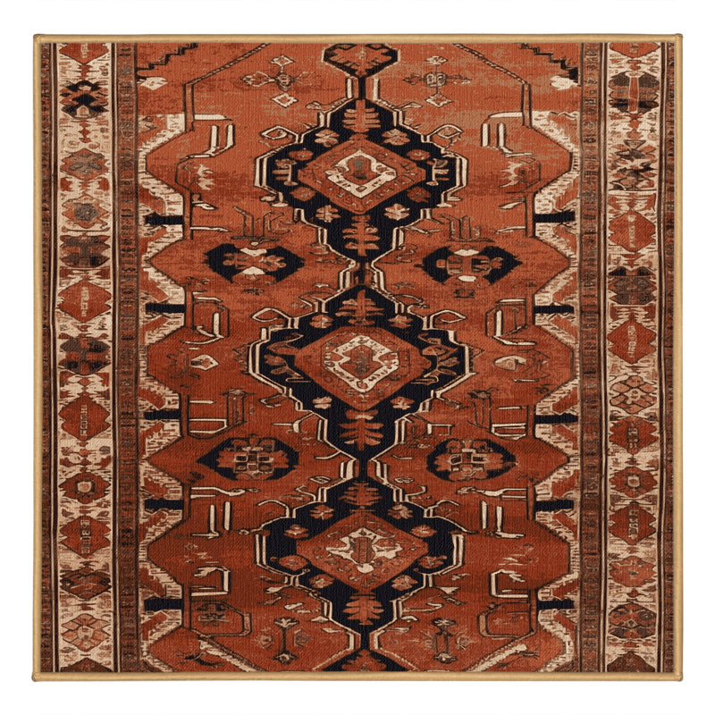 Tapis brun lavable à la machine, Carré 5 pi
