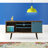 Liberty 53" Mid-Century Modern 5-Shelf TV Stand for TVs up to 50" in Rustic Brown and Blue Slate-1955798205