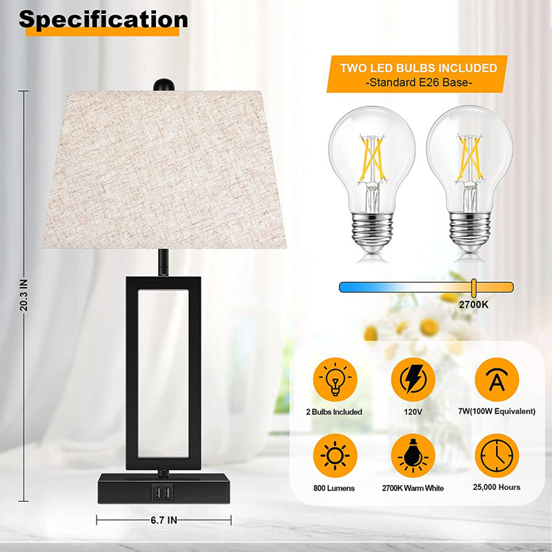 Metal USB Table Lamp