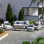 Ensemble de conversation en rotin avec coussins Sunbrella-31968874-31968876