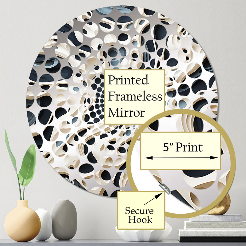 Gatta - Miroir décoratif à cercles concentriques, 23,6 po x 23,6 po