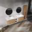 Meuble-lavabo mural 72 po avec lavabo et armoire latérale, portes à fermeture en douceur 72 po