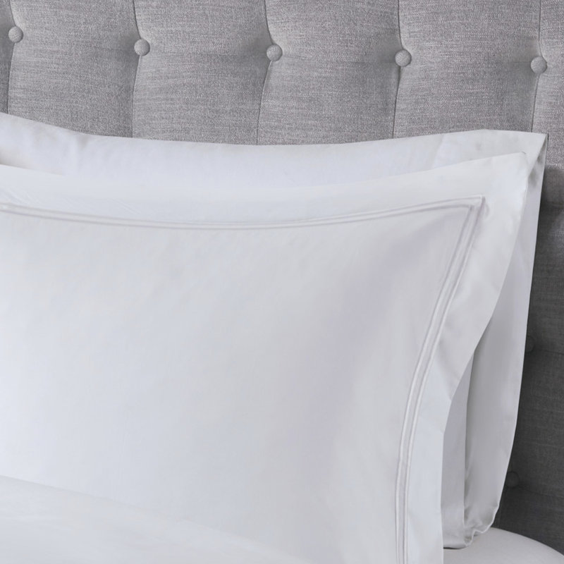 Édredon en coton à densité de tissage 500 fils, rayures doubles brodées, housse de couette amovible avec fermeture à glissière et literie tranquille double 500Tc, design élégant, poids de 20,93 lb.