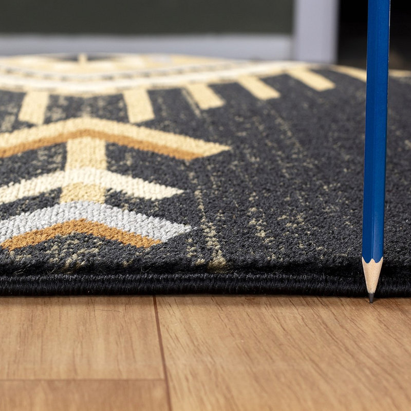 Southwest Area Rug, Black, Rectangle 2' x 3'