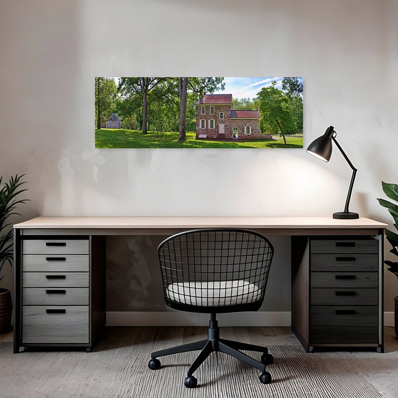 Facade of a building Washington's Headquarters Valley Forge National Historic Park Philadelphia Pennsylvania USA 1 Piece Wrapped Canvas Panoramic Wall Art
