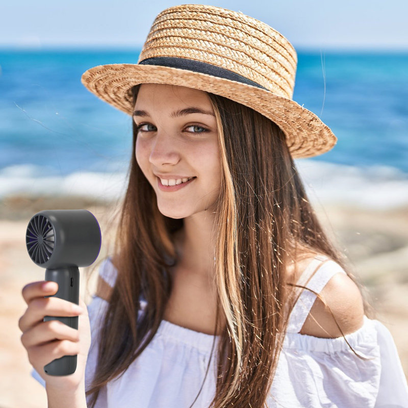 Ventilateur portatif 100 vitesses avec refroidissement par la glace - affichage à cristaux liquides, 3000 mAh rechargeable