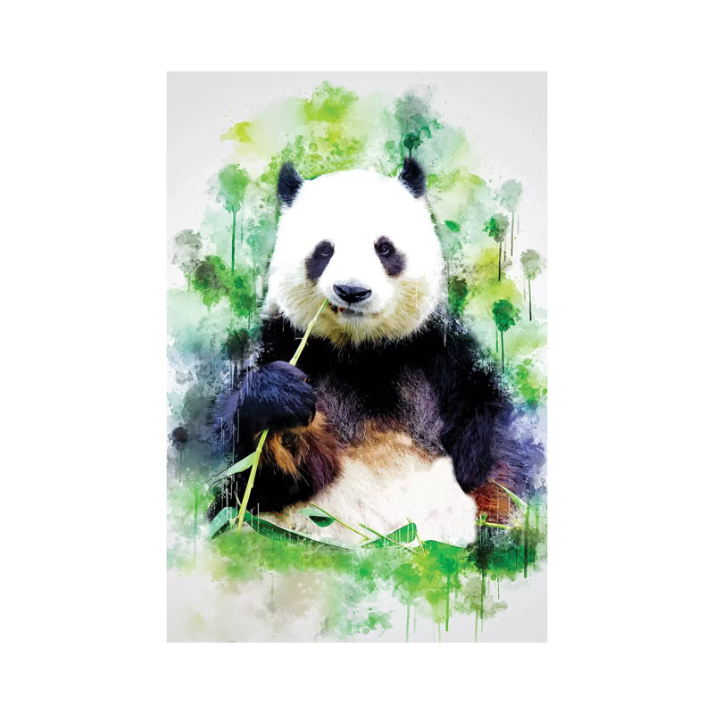 Panda by Cornel Vlad - Wrapped Canvas Painting, 101.6cm H x 66.04cm W x 1.905cm D