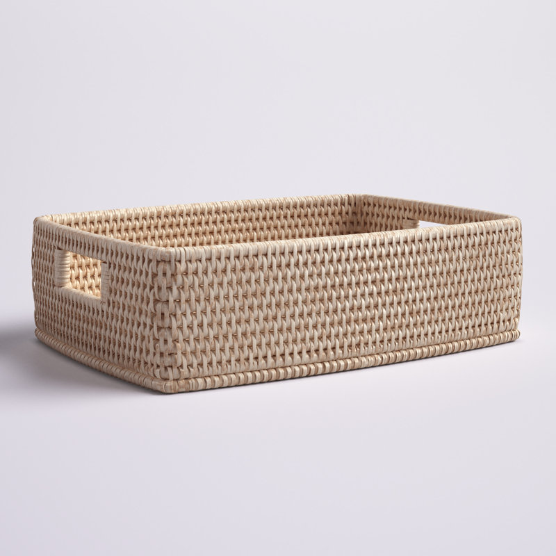Dotted Line™ Rattan Basket, White Wash