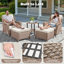 Ensemble de chaises d'extérieur 5 pièces avec table d'appoint et repose-pieds-129230241