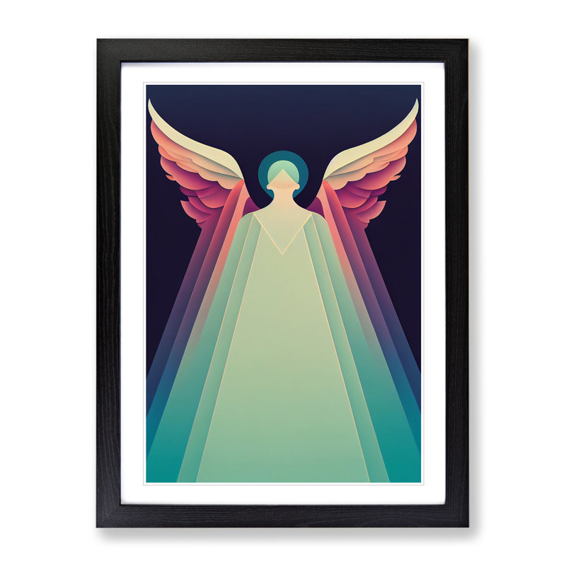 Art Deco Angel Vol.1 - Print, Black Framed Paper, 64cm H x 46cm W x 2cm D