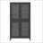 Cabinets, Traditional Black Steel Storage Cabinet with 4 Glass Doors, Adjustable Shelves - 31.5"W x 12.6"D x 59"H | Traditional | Kitchen