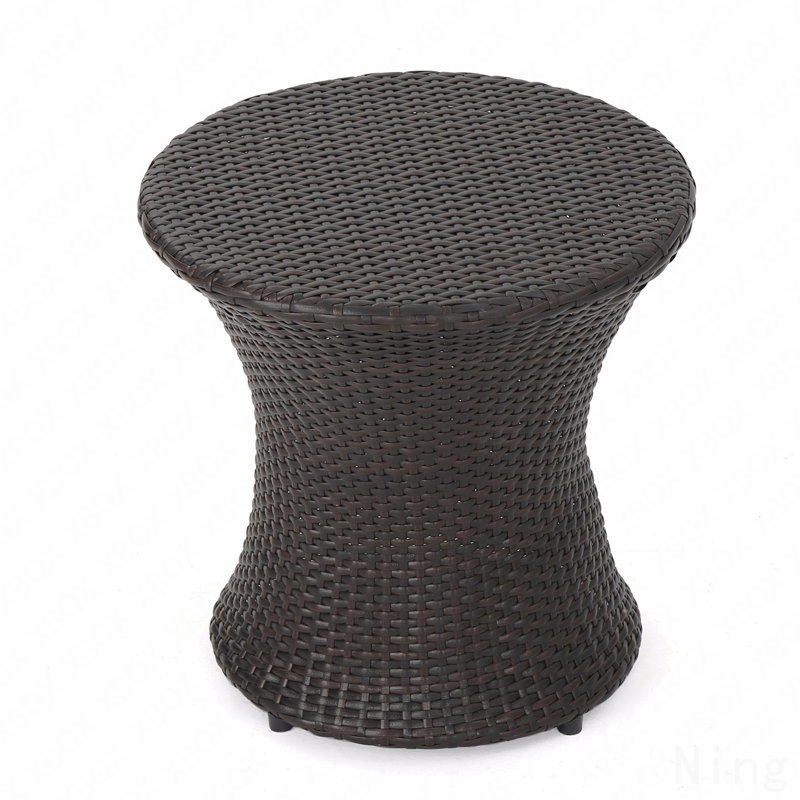 19" Kono Hourglass Table (No Glass Top) ,End Table,Brown