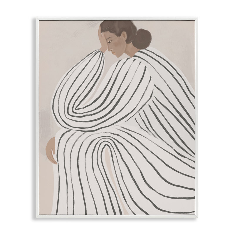 «Neutral Lady in Stripes», estampe numérique, design par Anna Lischenko, H 20 po x l 16 po