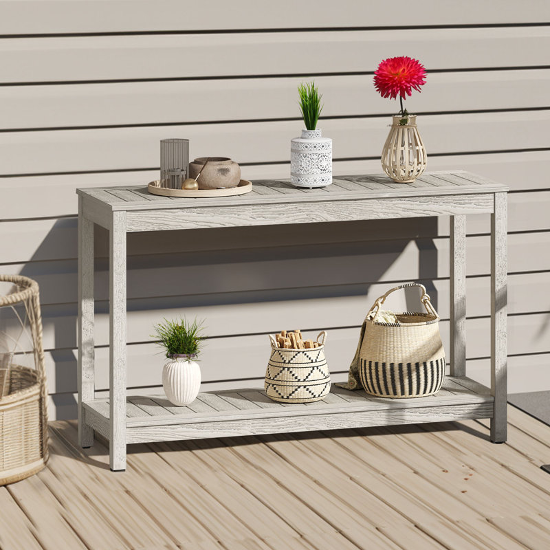 Buffet d'extérieur l 38,3 po Charia, Gris, H 30,3 po x l 48 po x P 16,1 po