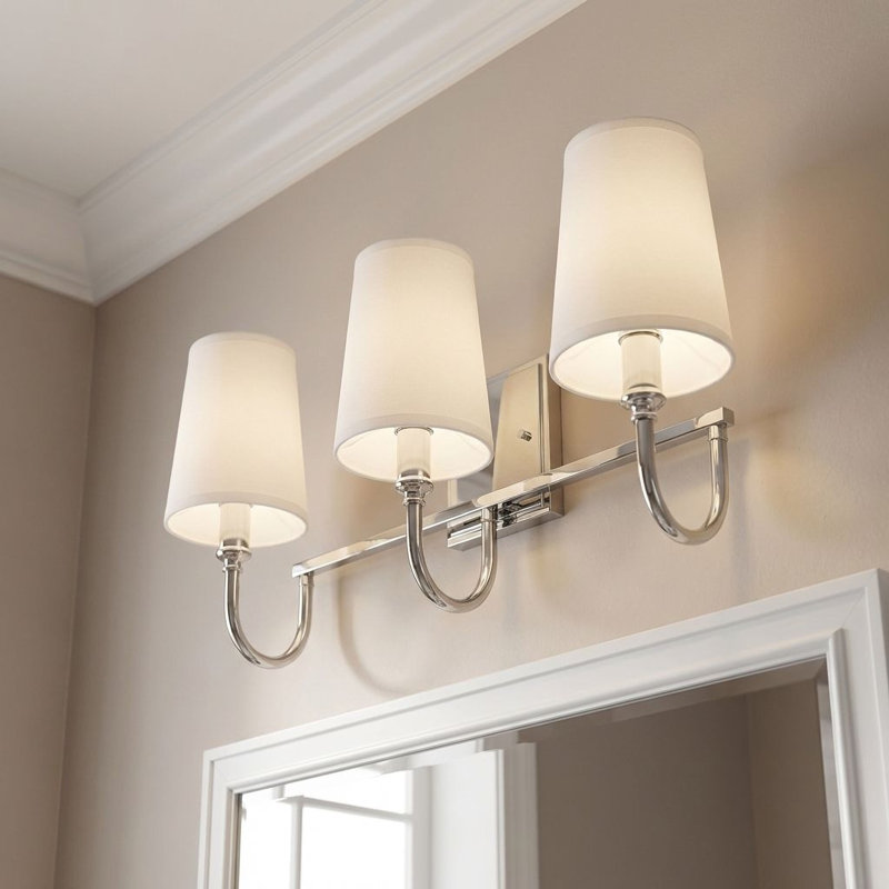 Éclairage pour meuble-lavabo à intensité variable à 3 lumières Payson en nickel poli, Nickel poli