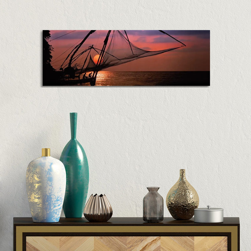 Fishing Nets Cochin India by Panoramic Images - Wrapped Canvas Panoramic Gallery-Wrapped Canvas Giclée