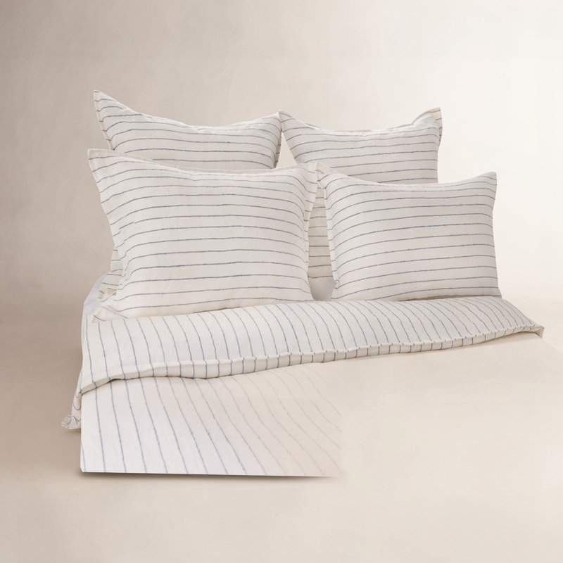 Blake Duvet Cover, Queen, Cream/Gray
