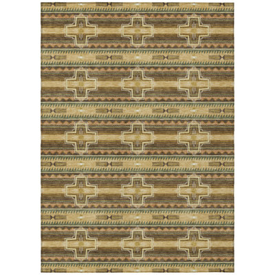 Machine Washable Indoor/Outdoor Chantille  Tribal Rug