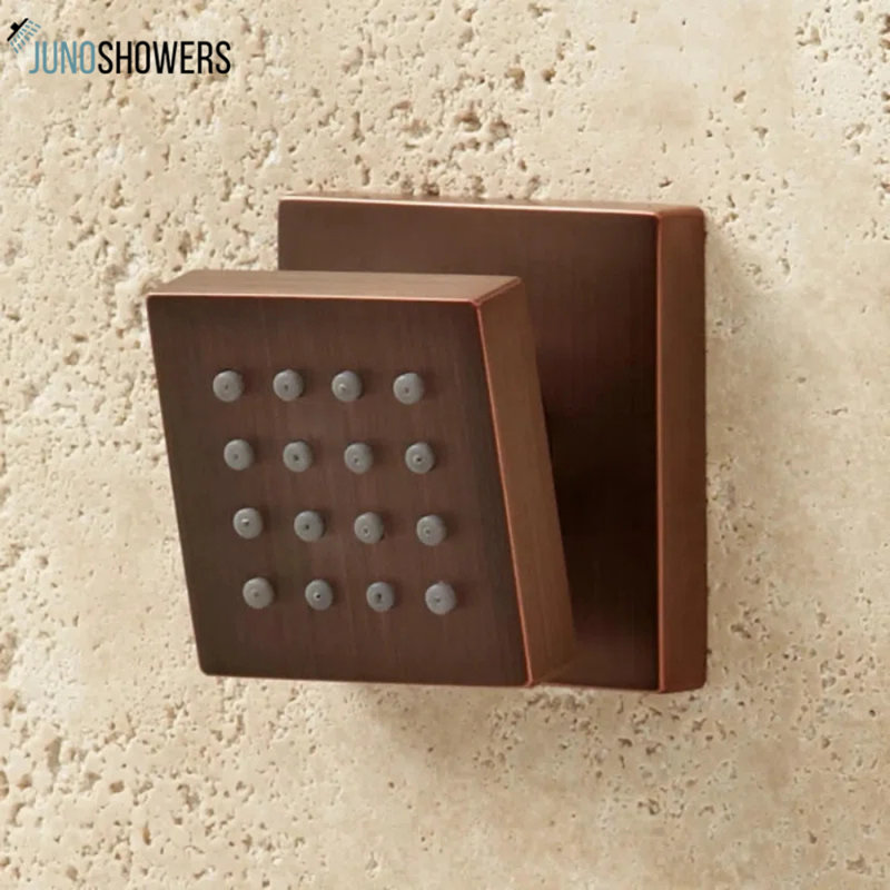 Ensemble de douche à jets en bronze huilé Juno - Système de douche mural luxueux