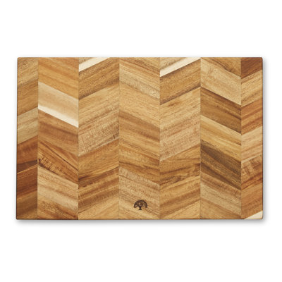 Barbary & Oak BO847022 Chevron Rectangle Chopping Board, Suitable for Food Preparation and Serving, Acacia Wood, Brown