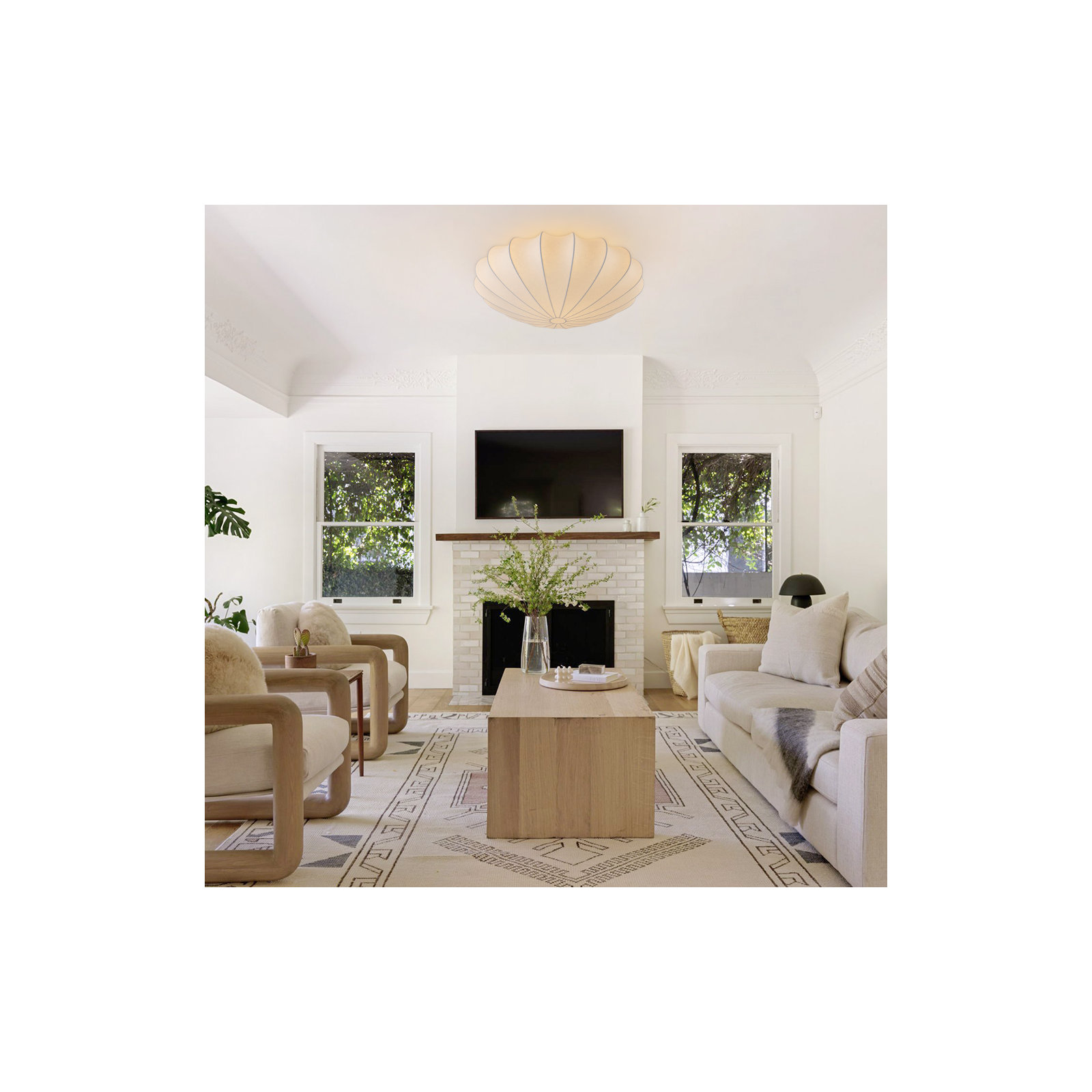 Jessa Silk Flush Mount, 10.6" H x 26.8" W x 26.8" D