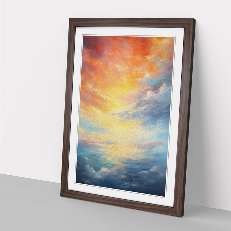 Single Picture Frame Print on Wood, 34cm H x 25cm W, Walnut Framed