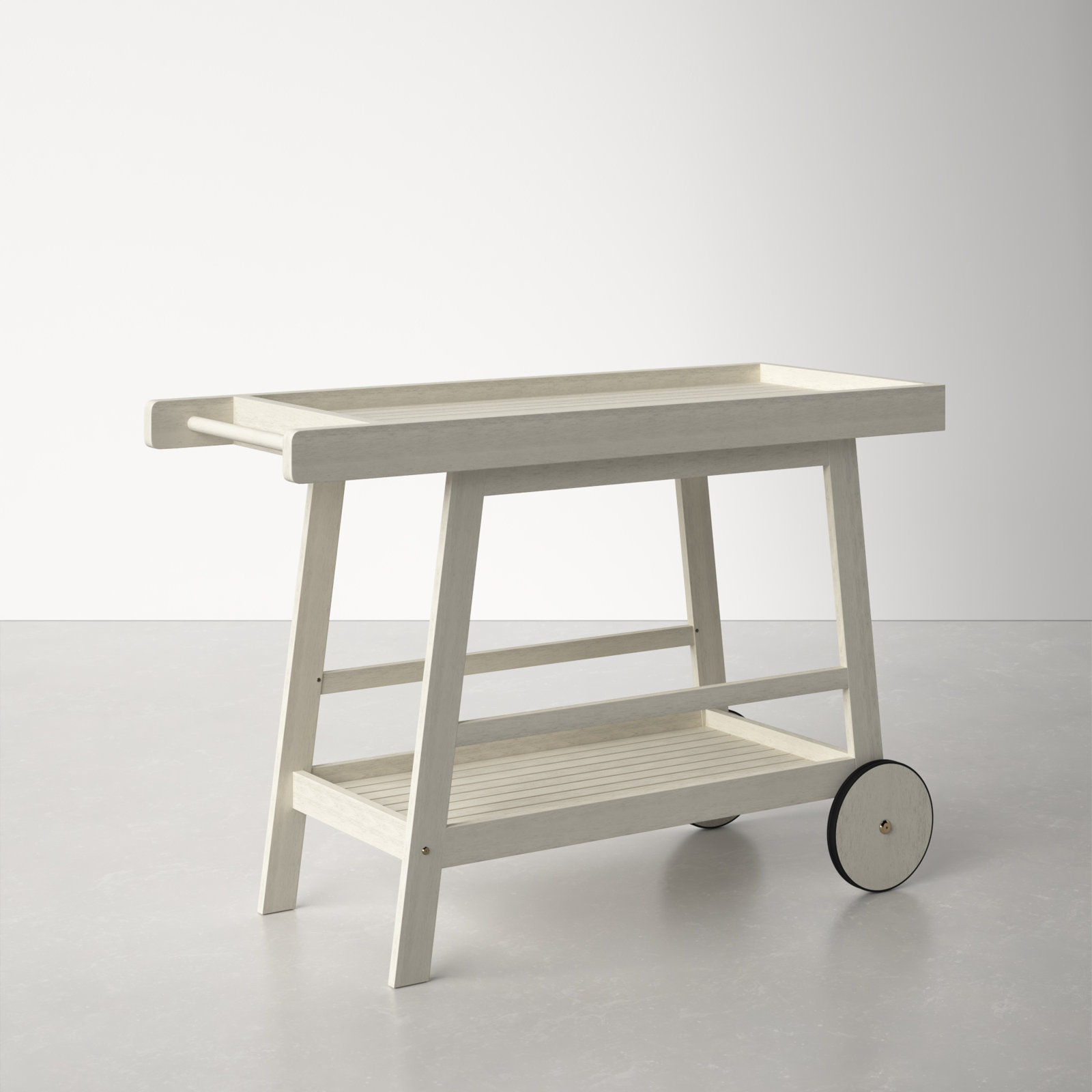 Terrace Solid Wood Bar Cart, White