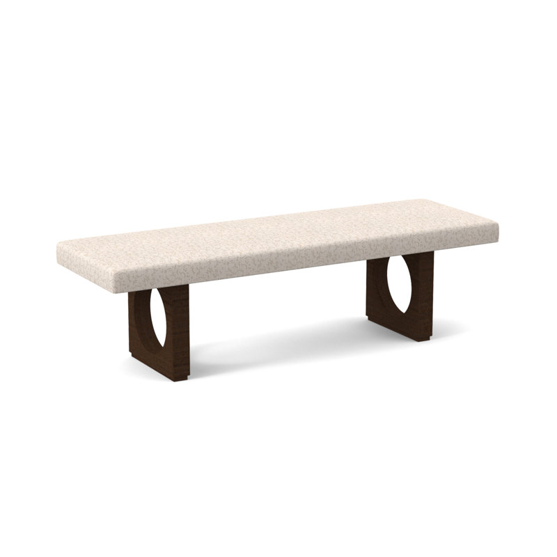 Void Upholstered Bench, American Walnut, Venice Ivory