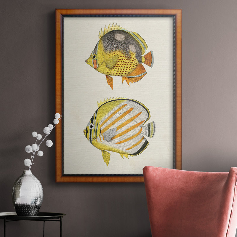 Toile encadrée jaune et grise de qualité supérieure - prête à être accrochée, H 36 po x l 24 po x P 2,5 po