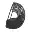 Chaise suspendue en osier d'extérieur / intérieur (support non inclus), ligne noire-303148497-303148500