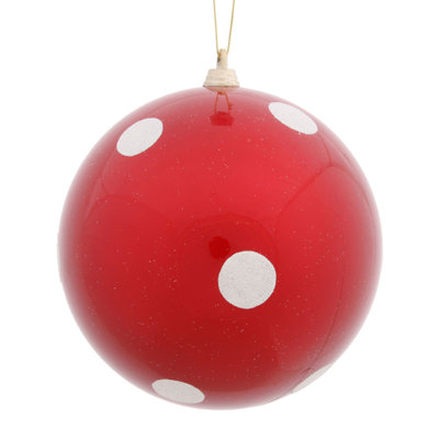 Ornement boule de Noël bonbon à pois