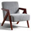 Chaise d'appoint moderne rembourrée avec accoudoirs souples de 23,8 po de largeur avec pieds en bois massif (ensemble de 7)-634669870