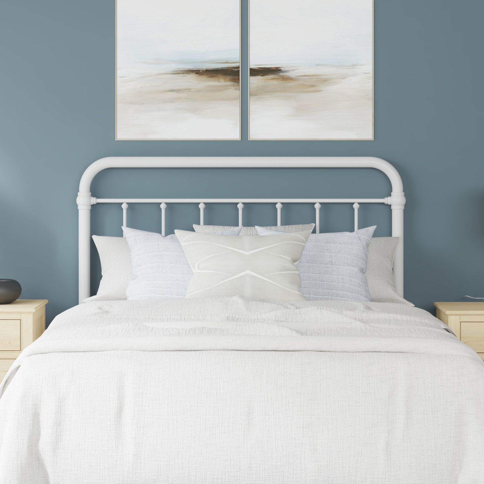 Shumacker Steel Slat Headboard, Full/Queen, White