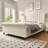 Modern Arched Tufted Upholstered Bed, Queen, Cream Velvet-253526930-253526931