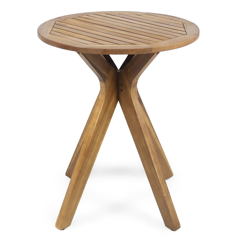 Table d'extérieur en bois de 27,5 po, finition pour patio, cour et barbecue, finition lisse, résistante aux intempéries