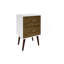 Table de chevet 18 po en blanc et brun rustique (2 tiroirs)-1082549275