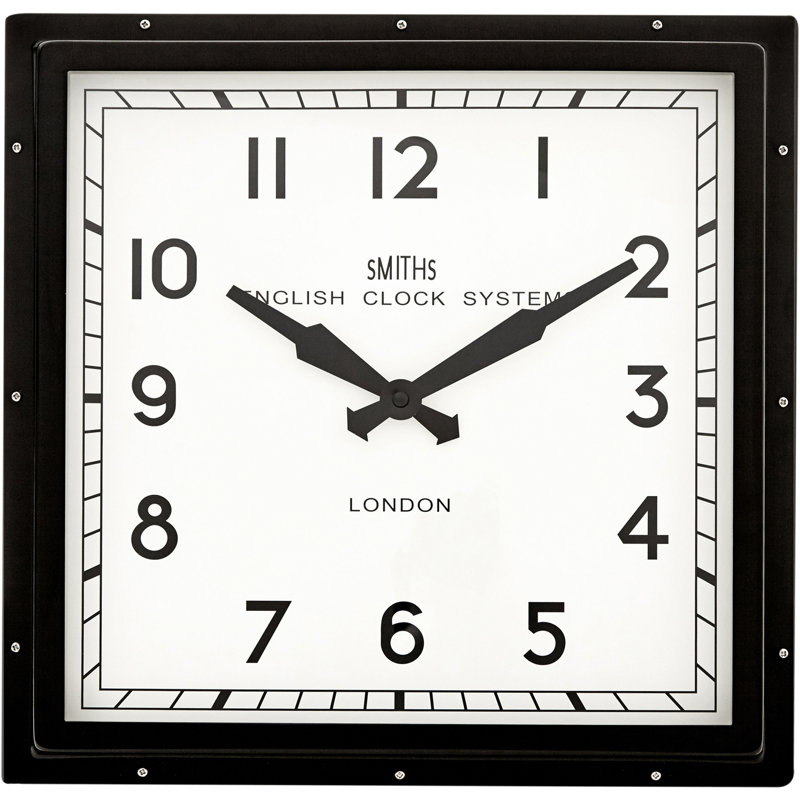 Smiths Square Wall Clock - 41cm, Black