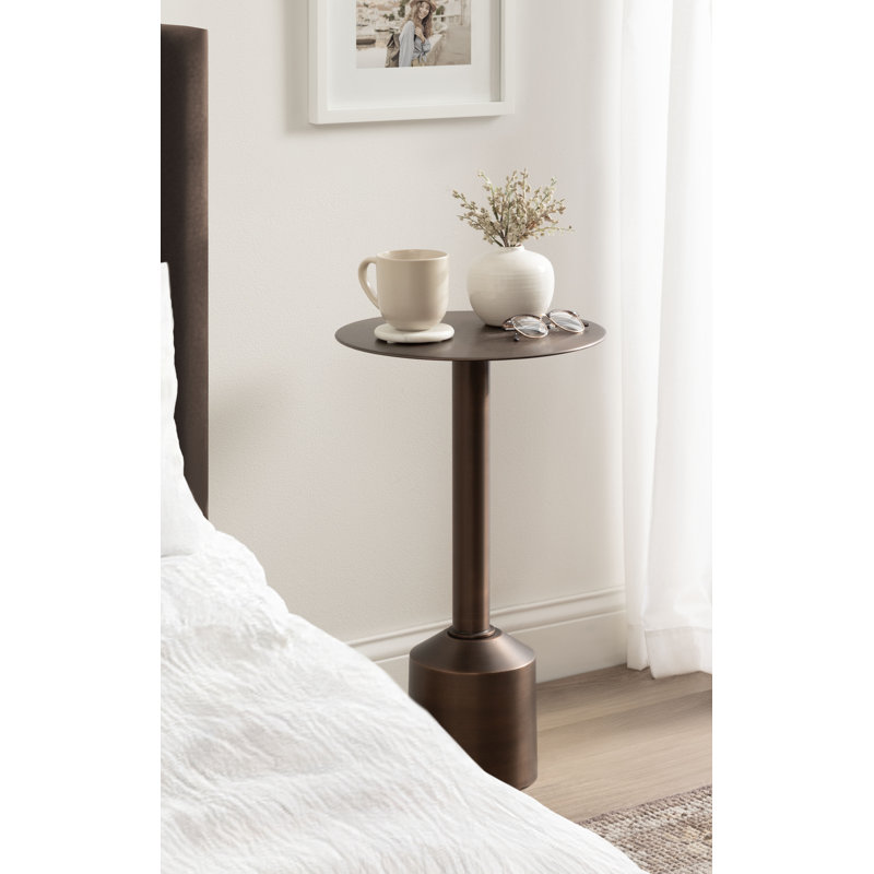 Table d'appoint ronde Modern, Bronze