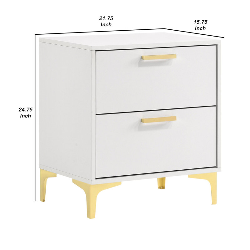 Khanyla 2 - Drawer Nightstand, Pure White