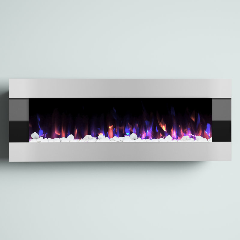 Kody Electric Fireplace - 54 Inch Wall Mounted Fireplace Heater with Remote Control Adjustable LED Flame Color, Timer, and Heat