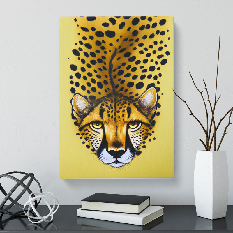 Cheetah Gouache - Wrapped Canvas, 50cm H x 35cm W x 3cm D