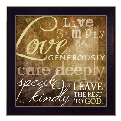 Live Simply Framed Wall Art for Living Room, Home Wall Decor Framed Print By Marla Rae