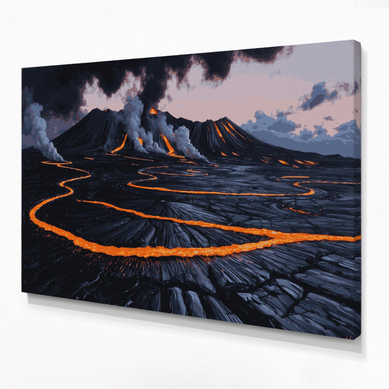 «Hawaiian Volcanic Blacks», art mural sur toile mauve, H 24 po x l 36 po