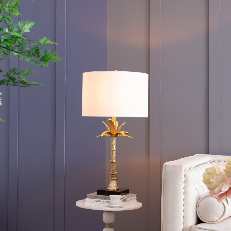 Lampe feuille avec base en marbre